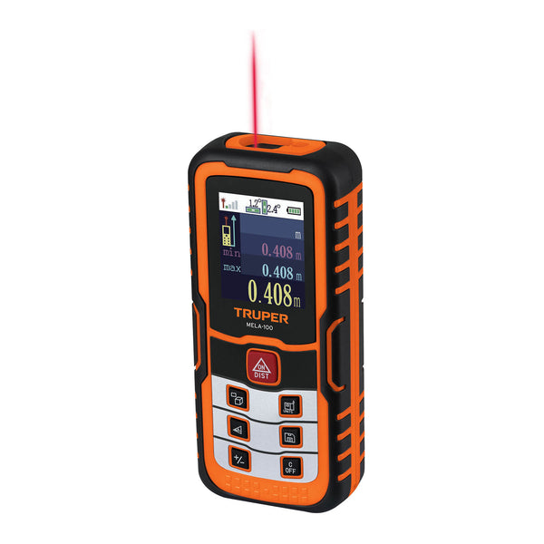 Medidor láser de distancia de 0.05 m a 100 m, Truper 100374