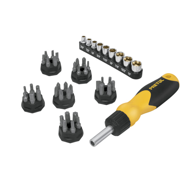 DESARMADOR T. MATRACA 35 PUNTAS, 9 DADOS PRETUL 22978