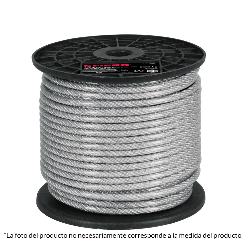 CABLE ACERO RECUBIERTO PVC 1/8  7X7 HILOS 75 MT FIERO 44219