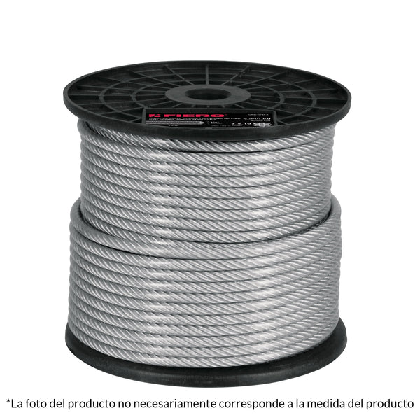 CABLE ACERO RECUBIERTO 3/16  7X19 HILOS 75 MT FIERO 44223