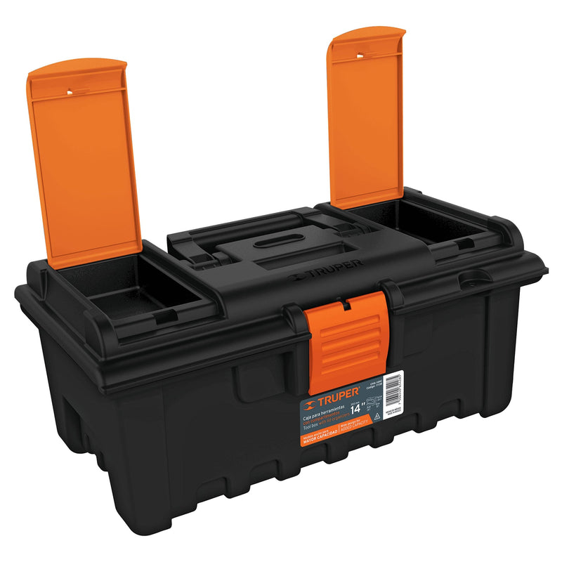 CAJA HERRAMIENTA 14'' NARANJA CON COMP. TRUPER 11139