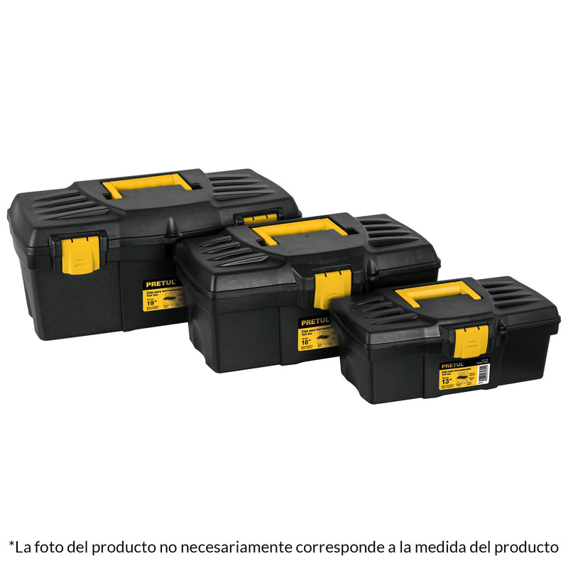 CAJA HERRAMIENTA BROCHE AMARILLO 13' PRETUL 20531