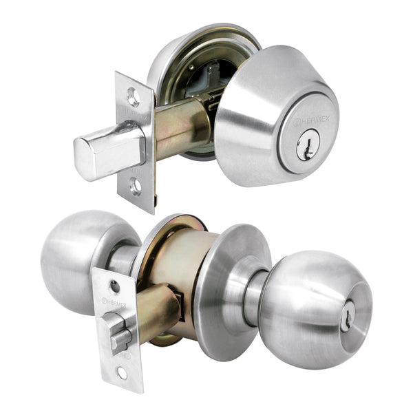 JUEGO CERRADURAS LLAVE-LLAVE CROMO MATE TRUPER 23621