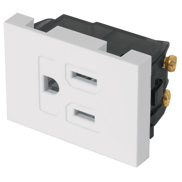 Contactos sencillos 2 polos + tierra, 1.5 módulos, Línea Española VOLTECK 47052