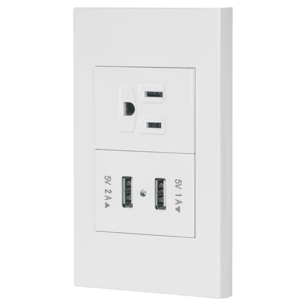 PLACA 1 CONTACTO Y 2 USB LINEA ESPAÇ?OLA VOLTECK 45603