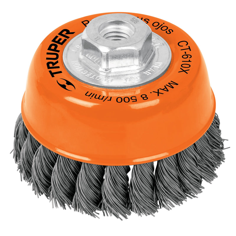 CARDA COPA TRENZADO GRUESO 4'' X 5/8'' TRUPER 17531