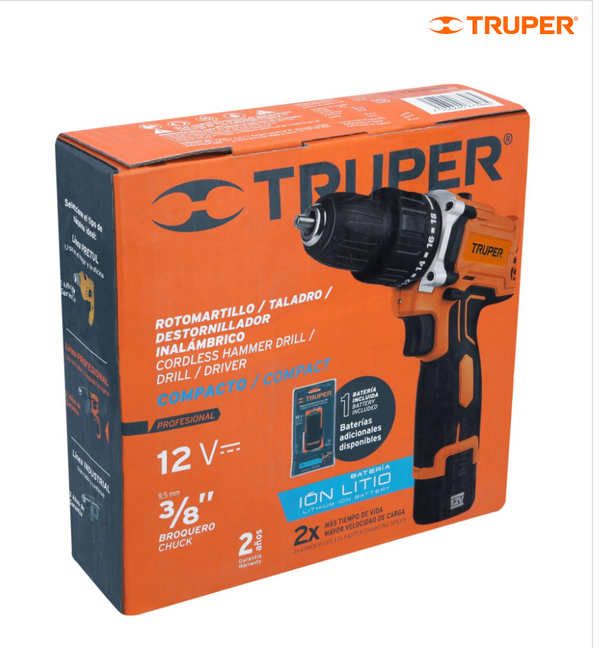 ROTOMARTILLO INALAMBRICO PROF. COMP. 3/8'' 12 V TRUPER 12793