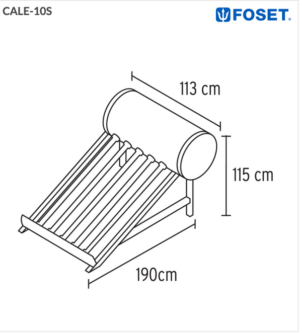 CALENTADOR SOLAR 100 LTS (3 PERS) CALE-10S 10TUBOS