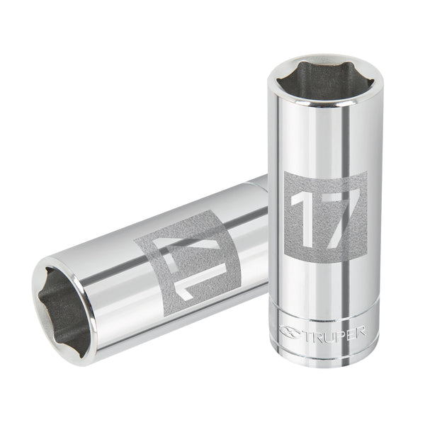 DADO 3/8' 6 PUNTAS MILIMETRICO LARGO 17 MM TRUPER 13777