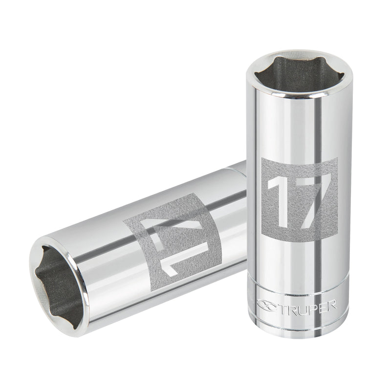 DADO 3/8' 6 PUNTAS MILIMETRICO LARGO 17 MM TRUPER 13777