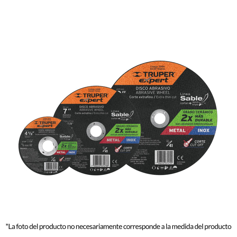 DISCO CORTE METAL 4 1/2'' MAXIMA DURABILIDAD 1  TRUPER 11899