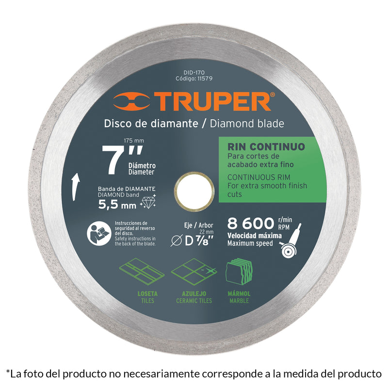 DISCO DIAMANTE RIN CONTINUO 10' TRUPER 12970