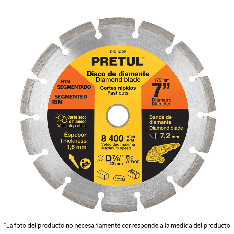 DISCO DIAMANTE RIN SEGMENTADO 4'' PRETUL 27031