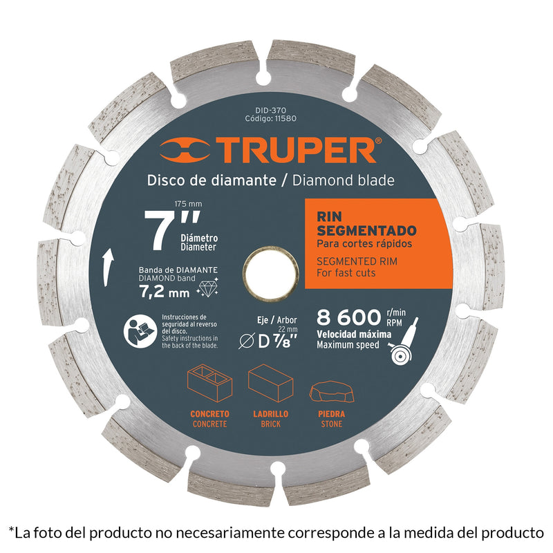 DISCO DIAMANTE RIN SEGMENTADO 4.5' TRUPER 11582