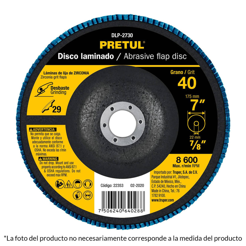 DISCO LAMINADO 7' X 7/8' GRANO 60 PRETUL 22354