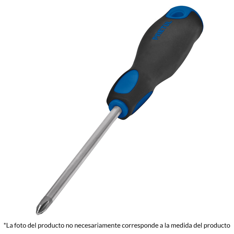 DESARMADOR COMFORT GRIP PHILLIPS 8' X 1/4' PRETUL 21497