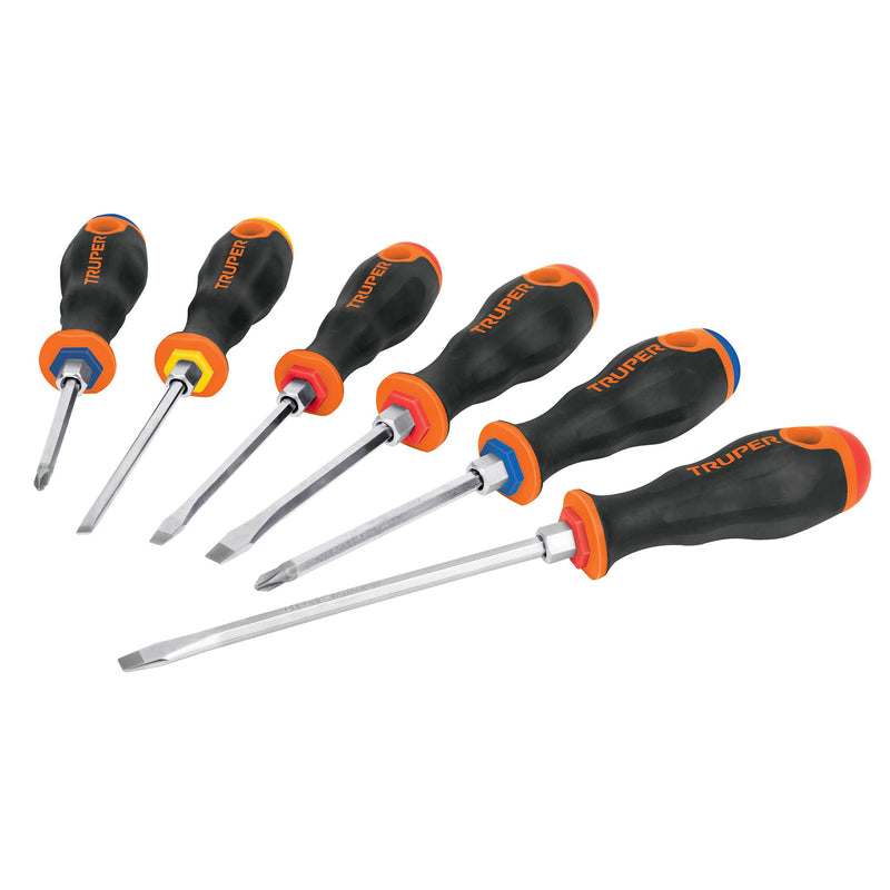 JUEGO DESARMADORES 6 PIEZAS COMFORT GRIP TRUPER 19621