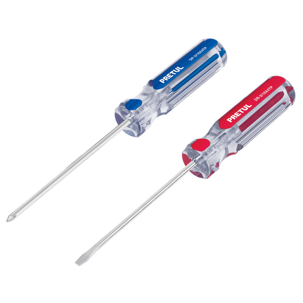 JUEGO DESARMADORES 2 PZ PVC TRANSP. 3/16' PRETUL 20211