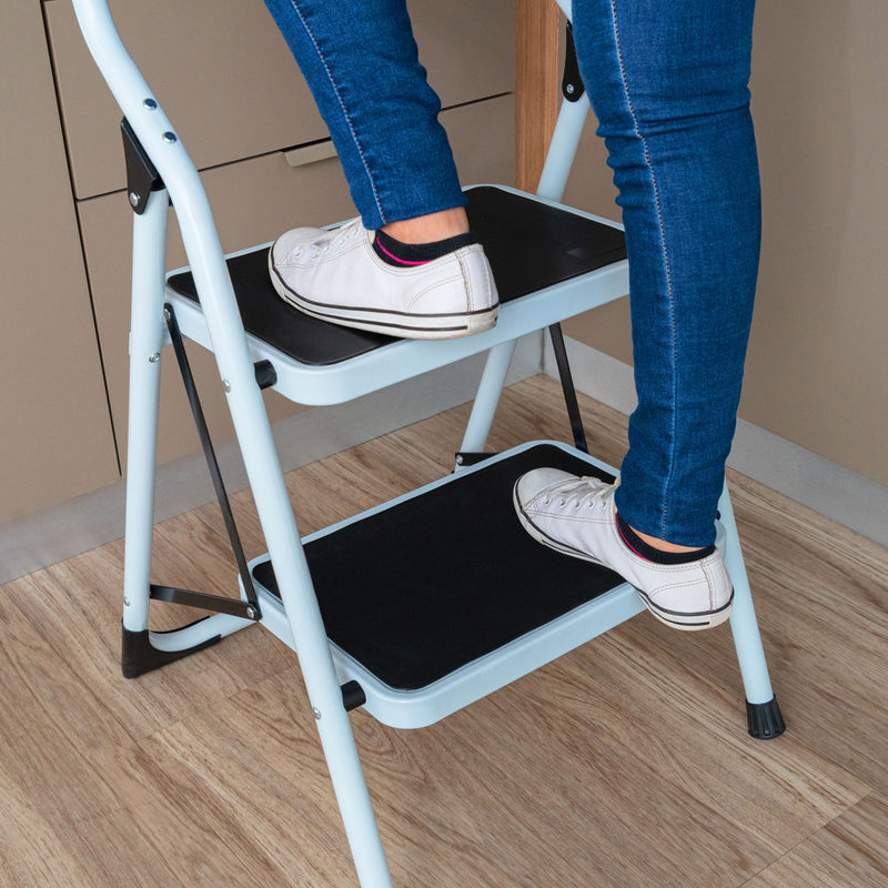 ESCALERA TUBULAR PLEGABLE 2 PELDAÑOS PRETUL 24118