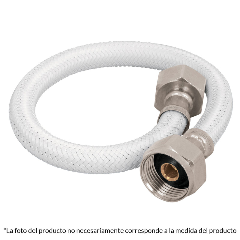 MANGUERA VINILO W.C. BLANCA 1/2' X 7/8' 50 CM FOSET 45314