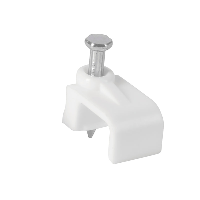 GRAPA CABLE PLANA 6 X 9.5 MM 500 PZ BLANCA. VOLTECK 43046