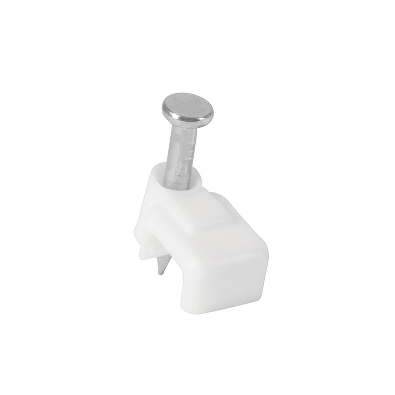 GRAPA CABLE PLANA 3 X 6 MM 500 PZ BLANCA VOLTECK 43044