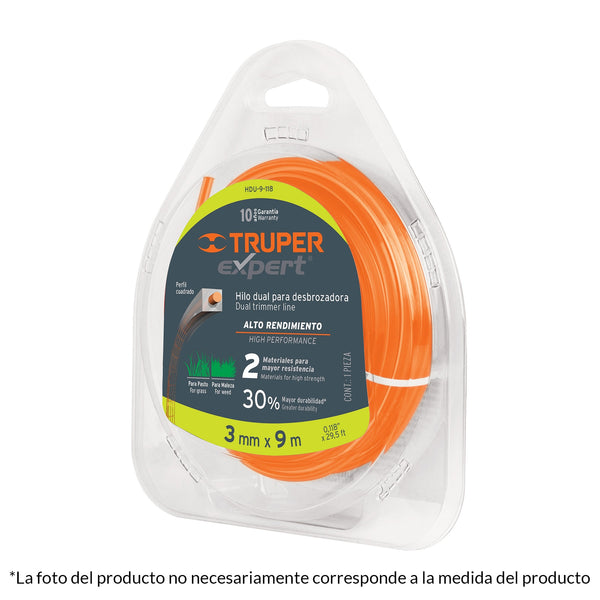 HILO DUAL 2.4 MM X 12 MT NARANJA TRUPER 15958