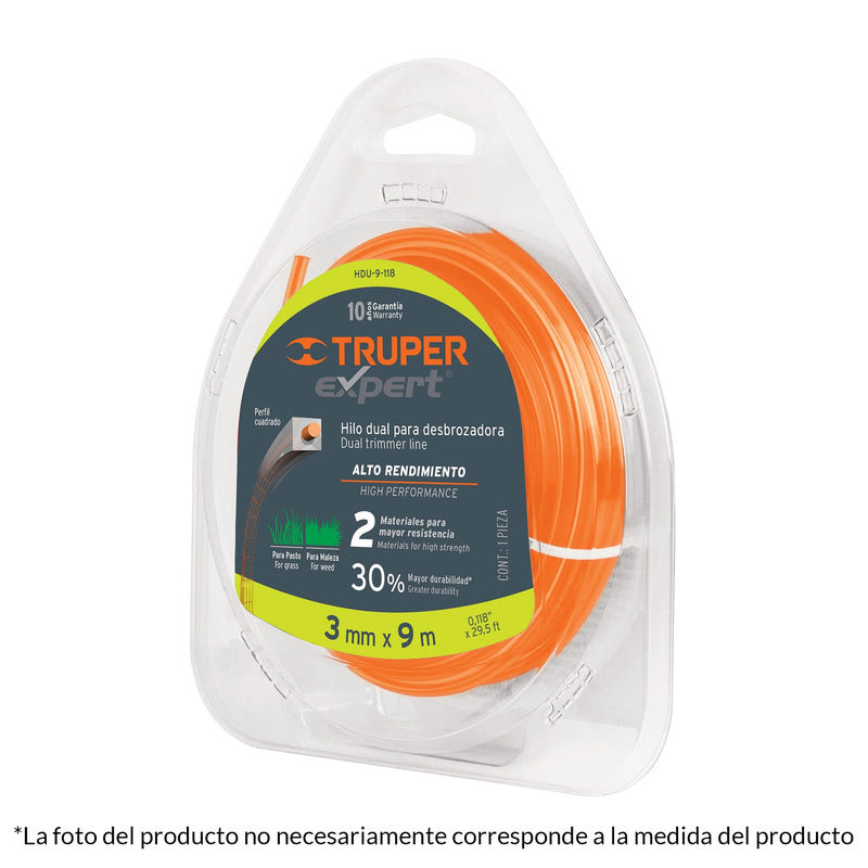 HILO DUAL 2.4 MM X 12 MT NARANJA TRUPER 15958