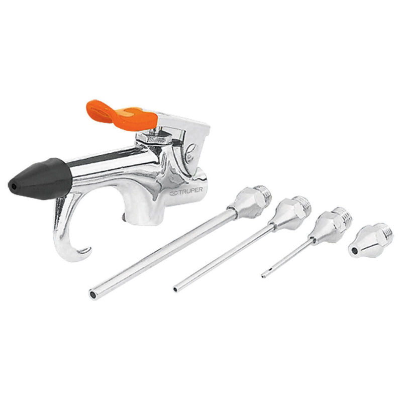 JUEGO PISTOLA SOPLETEADORA 5 BOQUILLAS COMPACTA TRUPER 19077