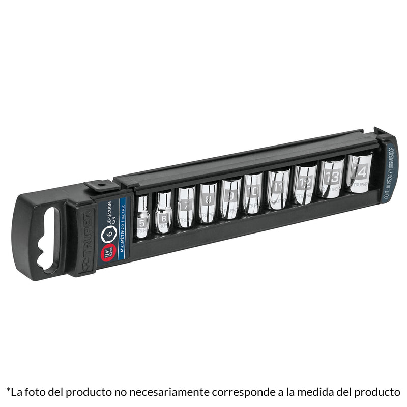 JUEGO DADOS 1/4' STD CORTOS 10 PZ TRUPER 14165