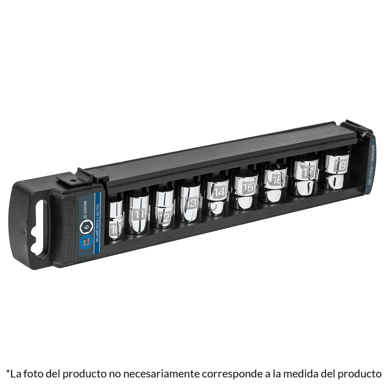 JUEGO DADOS 3/8' STD CORTOS 9 PZ TRUPER 13950