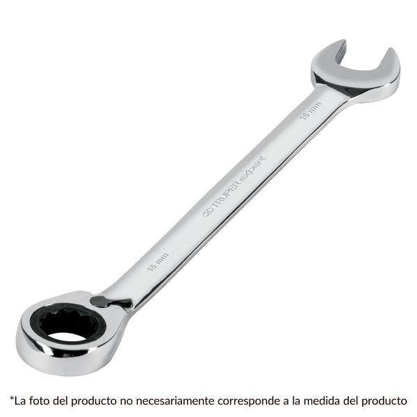 LLAVE COMBINADA CON MATRACA REVERSIBLE 1/4''  TRUPER 13227