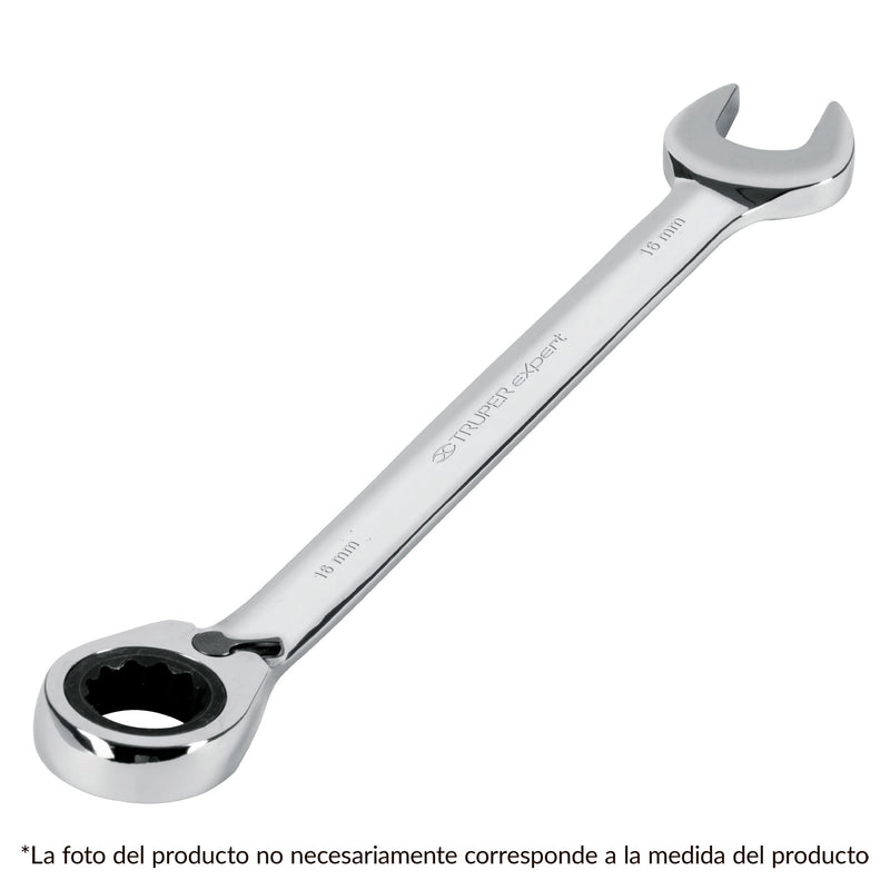 LLAVE COMBINADA CON MATRACA REVERSIBLE 3/4'' TRUPER 13551