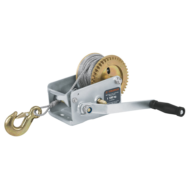 MALACATE MANIVELA CON CABLE 1100 KG TRUPER 14721