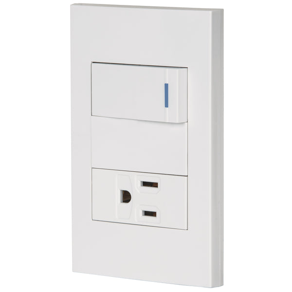 PLACA 1 INTERRUPTOR 1 CONTACTO LINEA ESPAÇ?OLA VOLTECK 45590