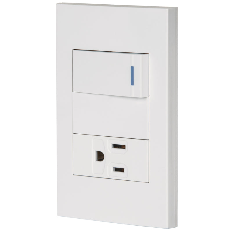 PLACA 1 INTERRUPTOR 1 CONTACTO LINEA ESPAÇ?OLA VOLTECK 45590