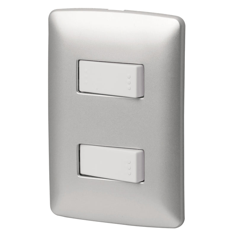 PLACA CON 2 INTERRUPTORES, 1 SEN 1 DE 3 VIAS P VOLTECH 46481