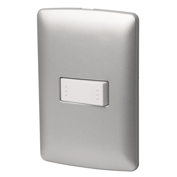 PLACA CON 1 INTERRUPTOR DE 3 VIAS PLATA VOLTECH 46478
