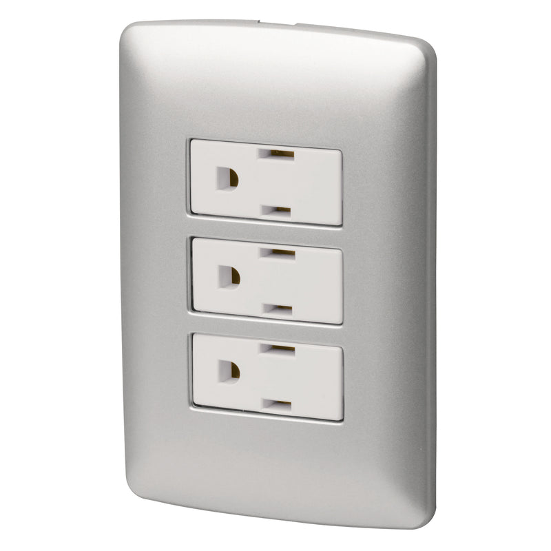 PLACA CON 3 CONTACTOS PLATA VOLTECH 46476