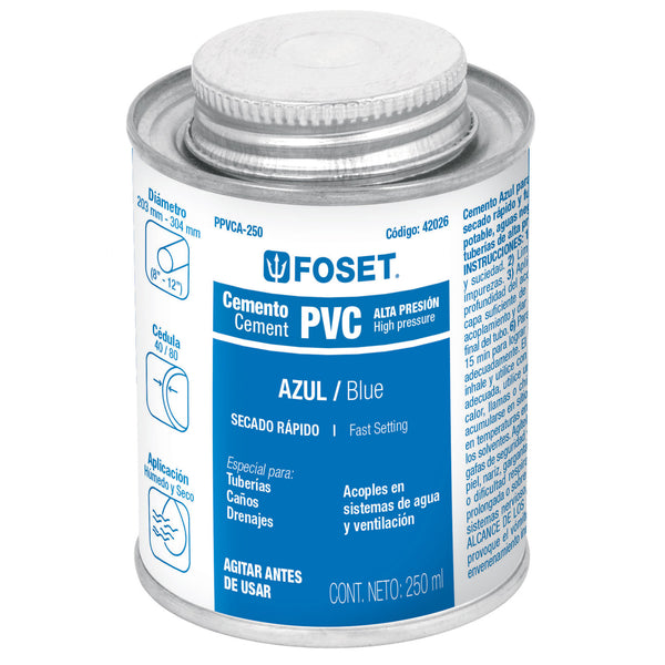 PEGAMENTO PVC 250ML ALTA PRESION COLOR AZUL FOSET 42026