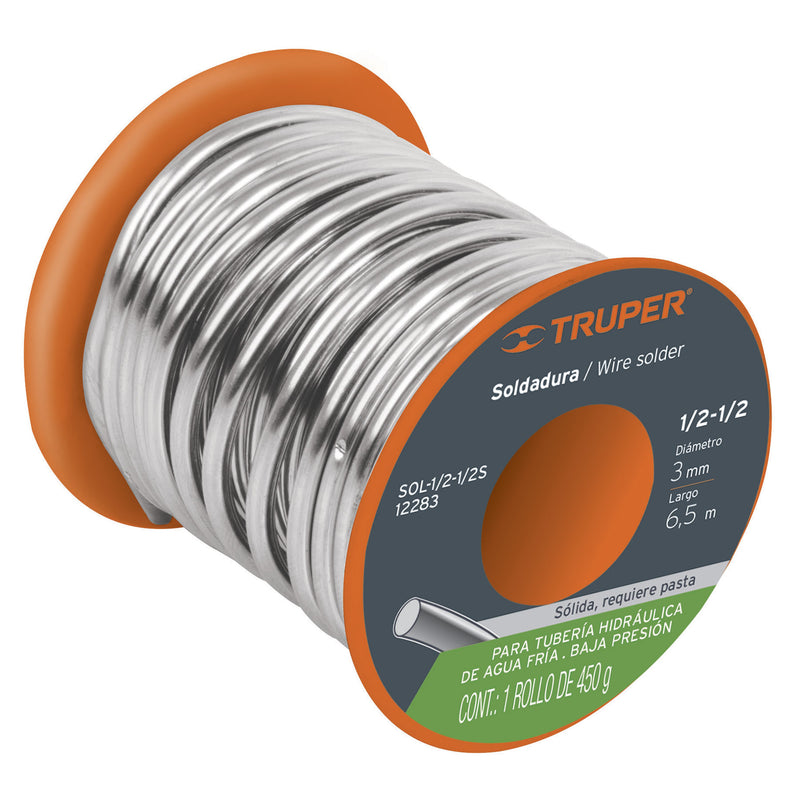 SOLDADURA SOLIDA 1/2-1/2 450 GR. BAJA PRESION TRUPER 12283