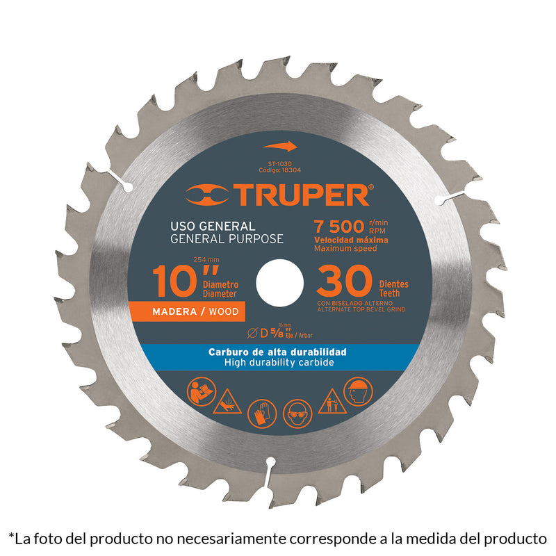 SIERRA CIRCULAR MADERA 40 D. 10' X 5/8' TRUPER 18305