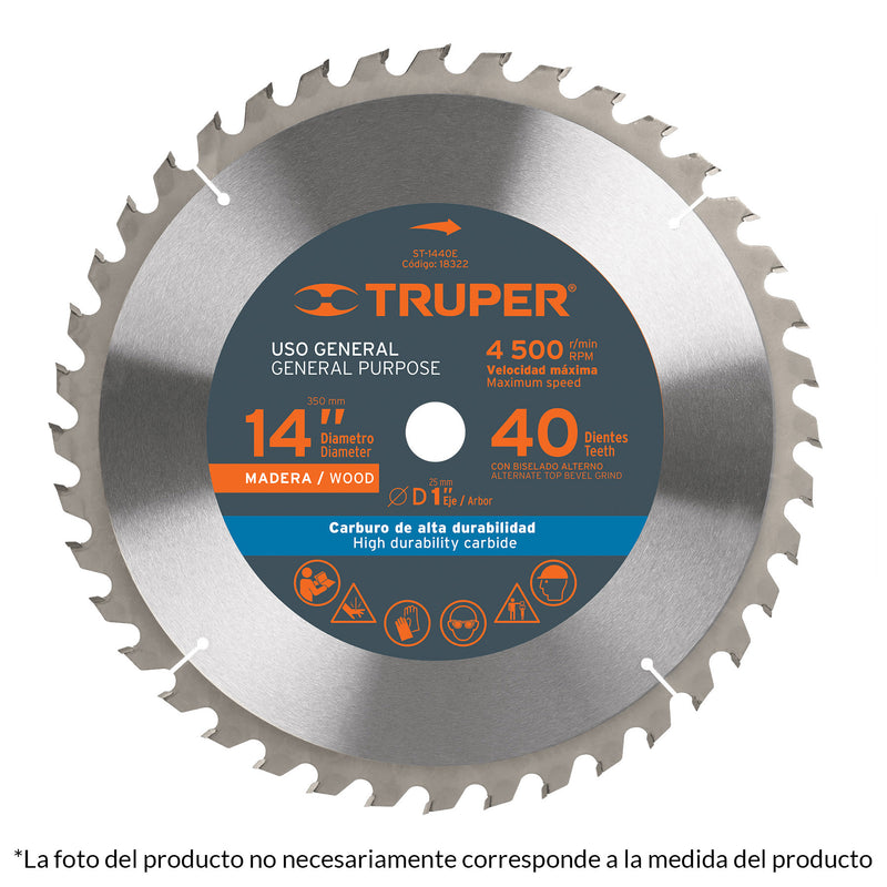 SIERRA CIRCULAR MADERA 60 D. 14' X 1' TRUPER 18323